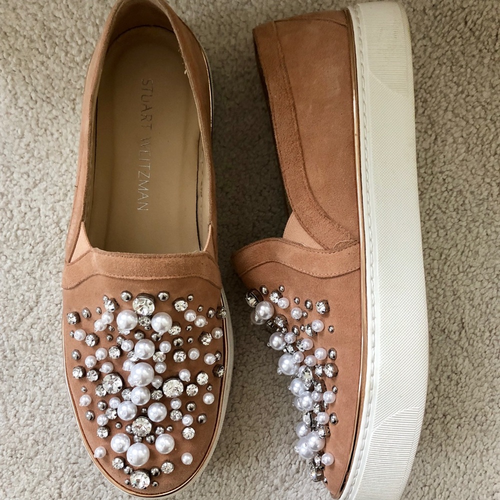 Stuart Weitzman DECOR NAKED SUEDE SLIP ON